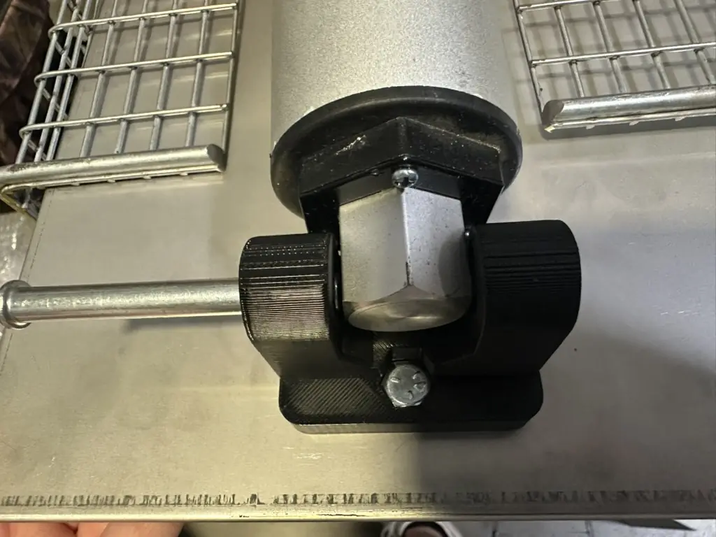 The pin pushed partway into the motor connector, not lined up with the clevis