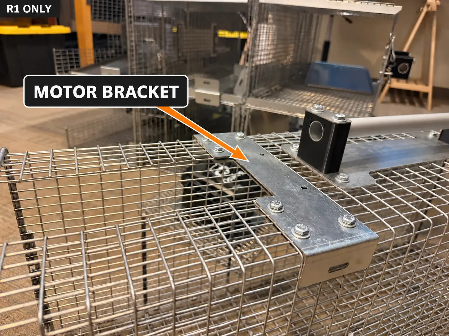 Top metal bracket on the OcuTrap R1, with the black bracket removed